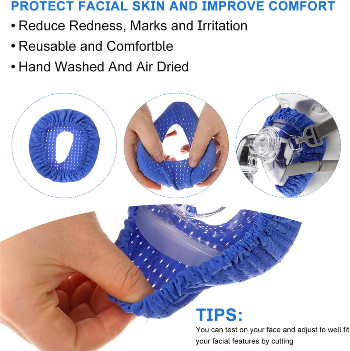 CPAP Mask Liners 4-Pack - Soft Reusable Full Face Cushions
