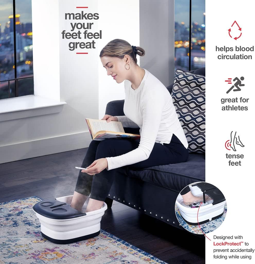Heated Foot Spa with Massage Jets & Remote – Collapsible Design