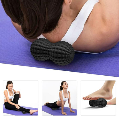 Back Roller Wheel & Stretcher with Massage Ball