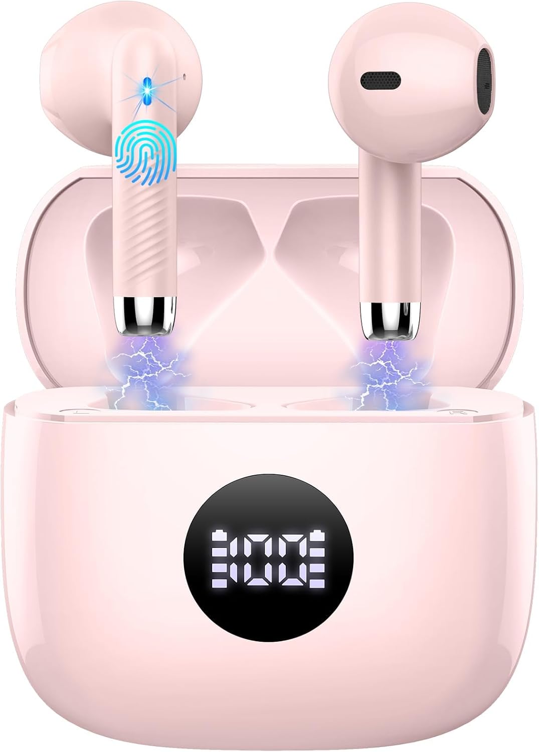 Wireless Bluetooth 5.4 Earbuds with LED Display & 6D Stereo