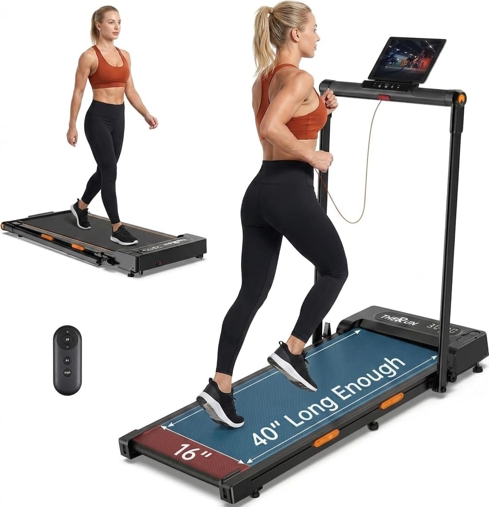 2-in-1 Walking Pad Treadmill with Handle Bar | Portable