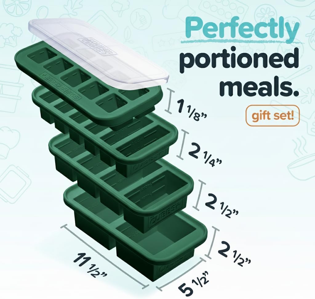 Premium Silicone Freezer Mold Gift Set - Meal Prep System