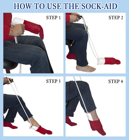 Deluxe Sock Aid with Foam Handles for Easy Dressing