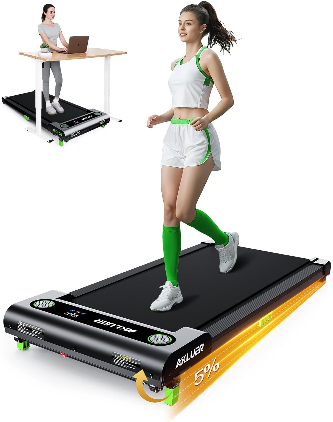 Walking Pad with Incline & Remote Control for Home