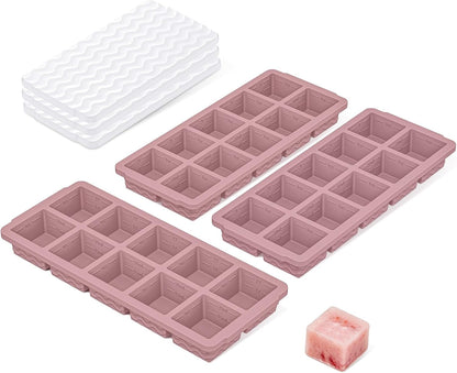 Silicone Freezer Trays with Lid - 3-Pack Soup Storage Molds