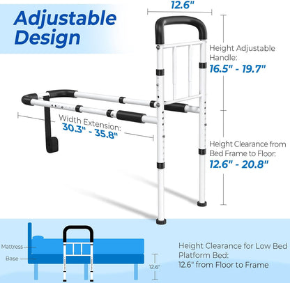 Bed Rails with 350 LB Capacity – Curved & Straight Handles