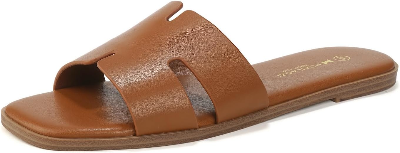 Women's Memory Foam Slide Sandals | Dressy Flat Sandals