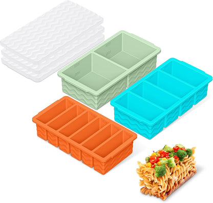 Silicone Freezer Trays with Lid - 3-Pack Soup Storage Molds