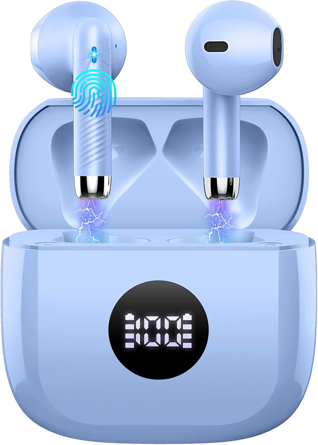 Wireless Bluetooth 5.4 Earbuds with LED Display & 6D Stereo