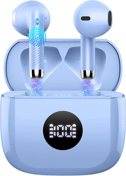 Wireless Bluetooth 5.4 Earbuds with LED Display & 6D Stereo