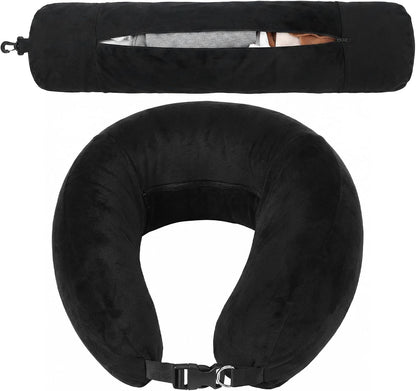Stuffable Travel Pillow with Clothes Storage Compartment