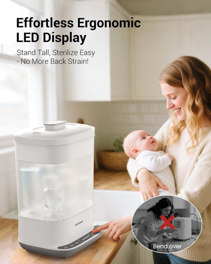 6-in-1 Baby Bottle Sterilizer and Dryer | Large Capacity