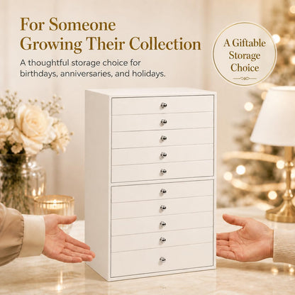 10-Drawer Jewelry Organizer Case | Premium Storage System