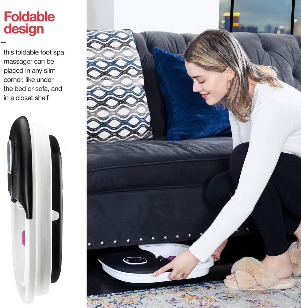 Heated Foot Spa with Massage Jets & Remote – Collapsible Design