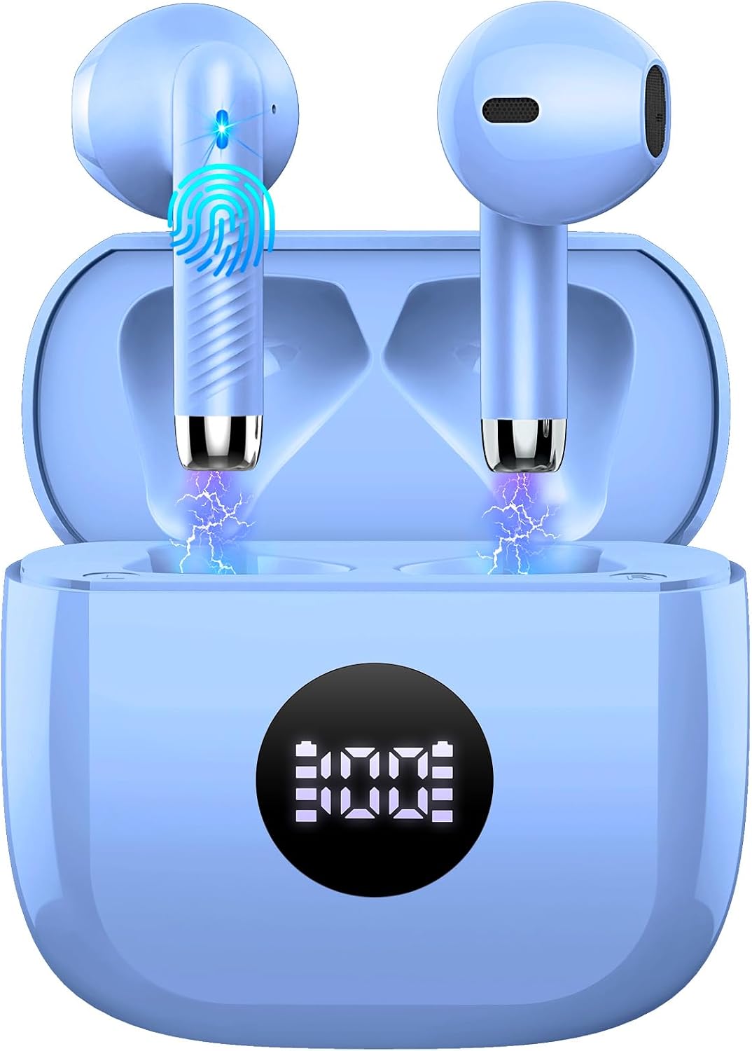Wireless Bluetooth 5.4 Earbuds with LED Display & 6D Stereo