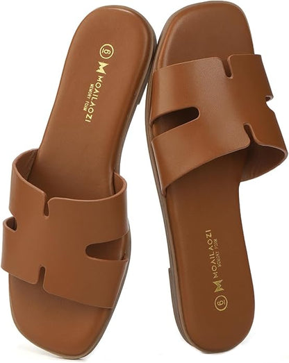 Women's Memory Foam Slide Sandals | Dressy Flat Sandals