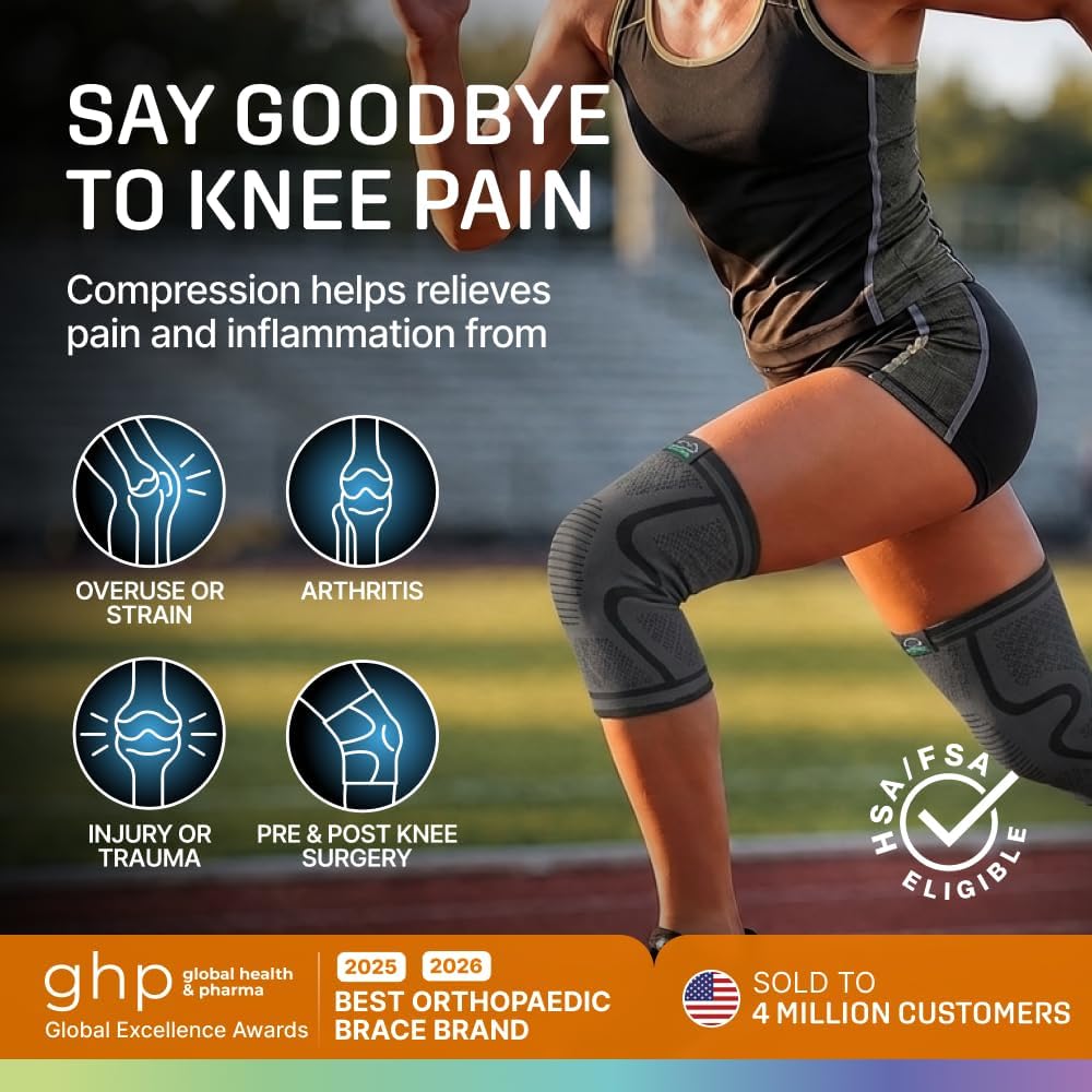 Compression Knee Sleeve 2-Pack for Active Performance Support