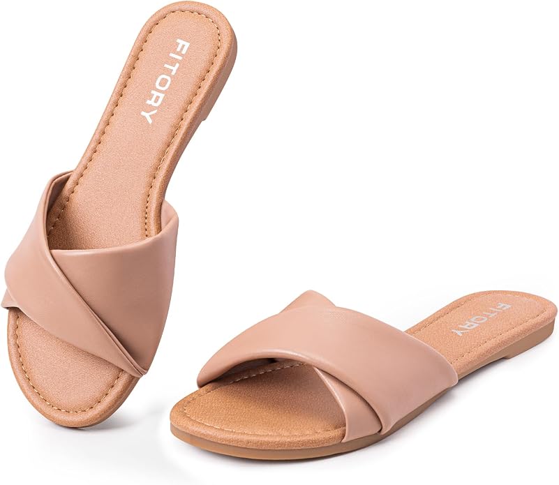 Premium Leather Slide Sandals for Women | Soft & Versatile