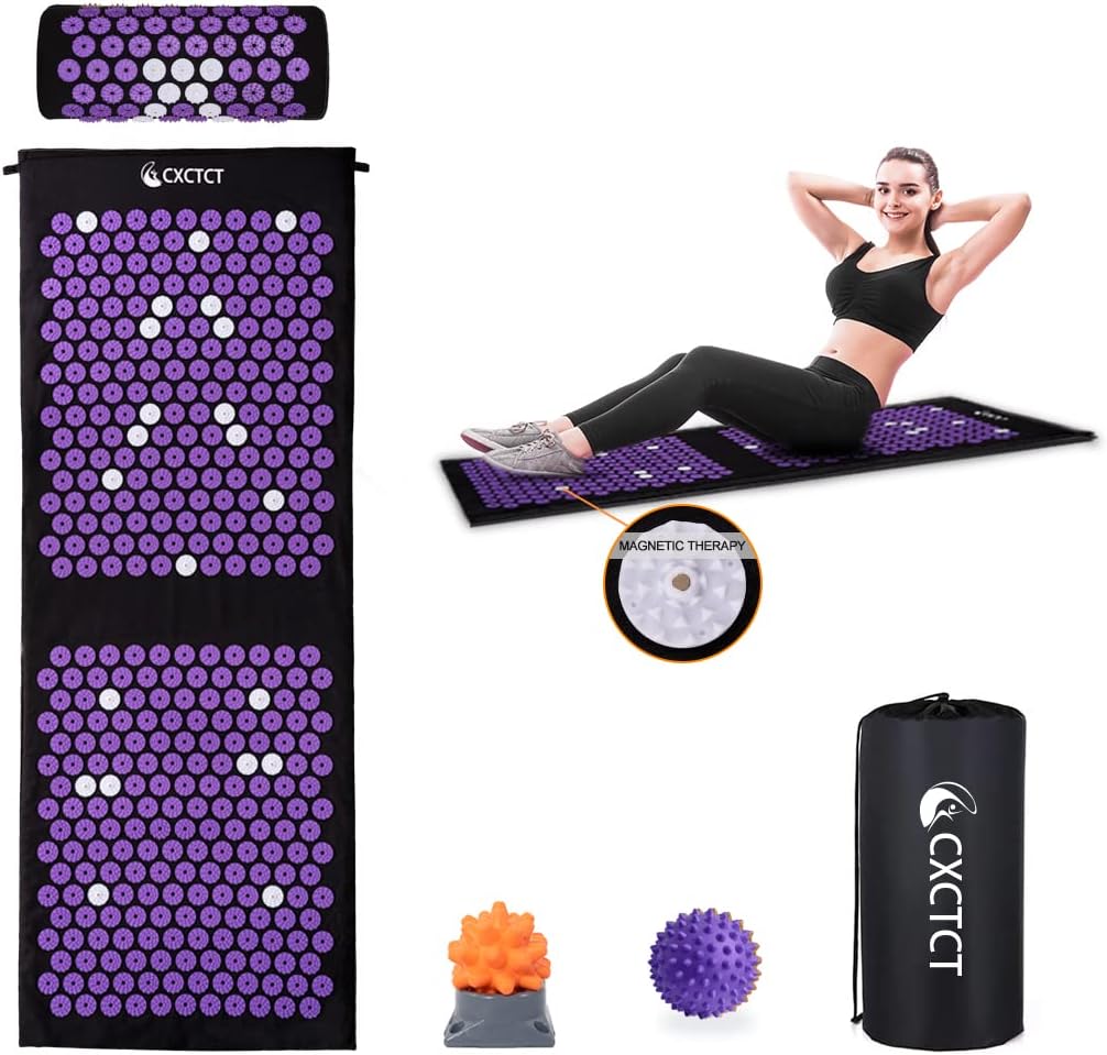 Acupressure Yoga Mat Set with Magnetic Pillow - Extra Long