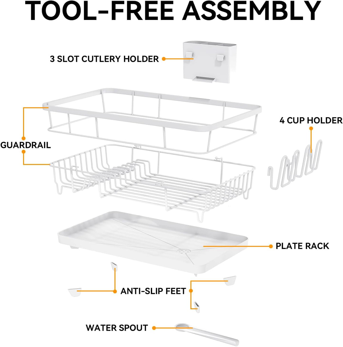 Premium Dish Drying Rack - Multi-Size Kitchen Counter Organizer