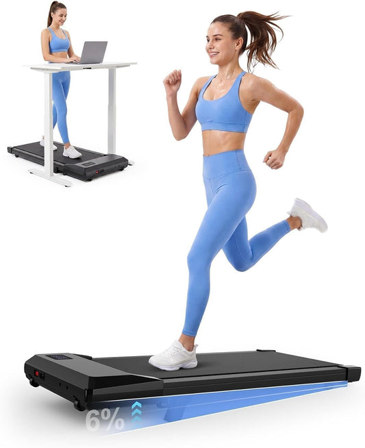 Under Desk Walking Pad Treadmill with 6% Incline | 300 lbs