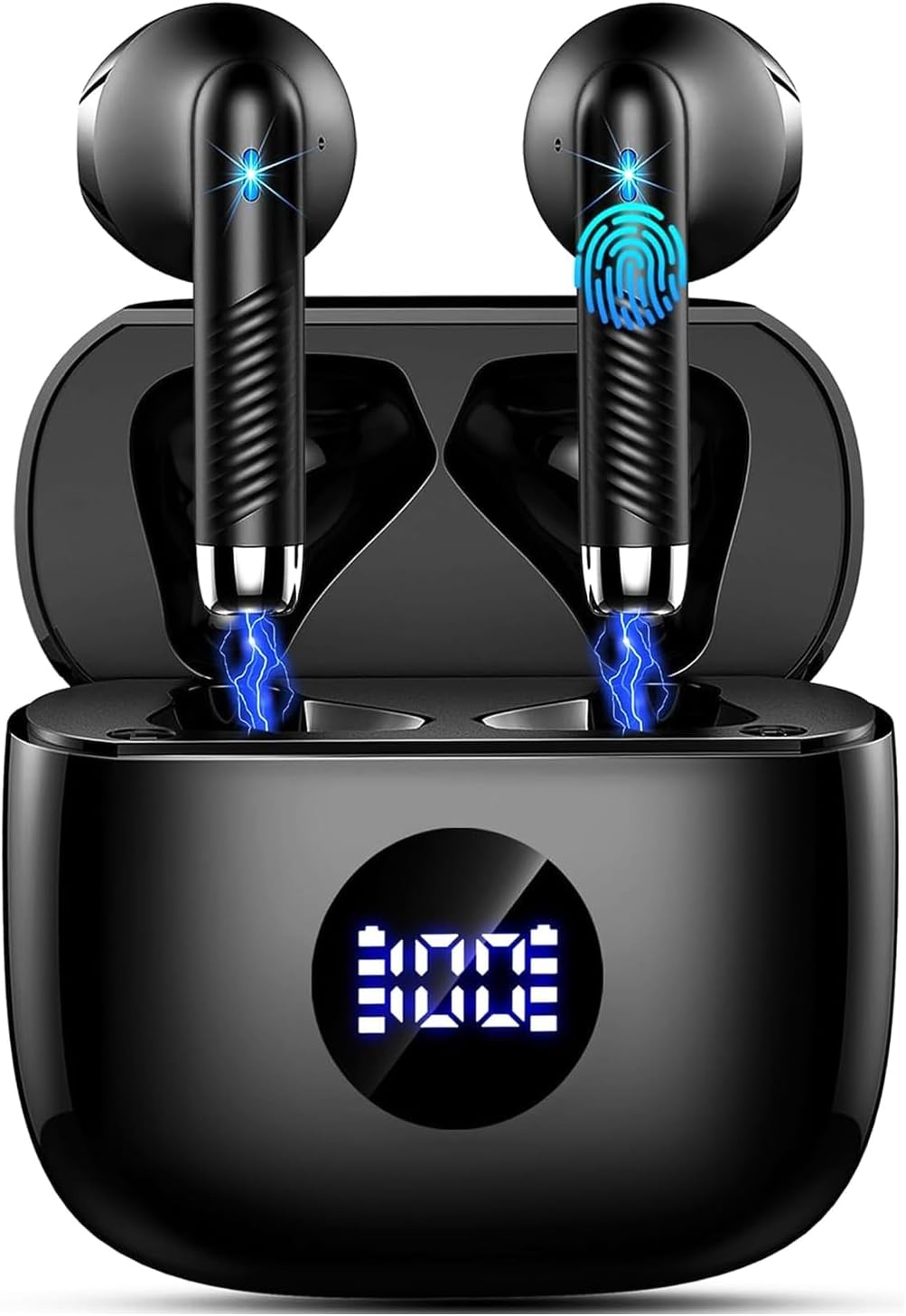 Wireless Bluetooth 5.4 Earbuds with LED Display & 6D Stereo
