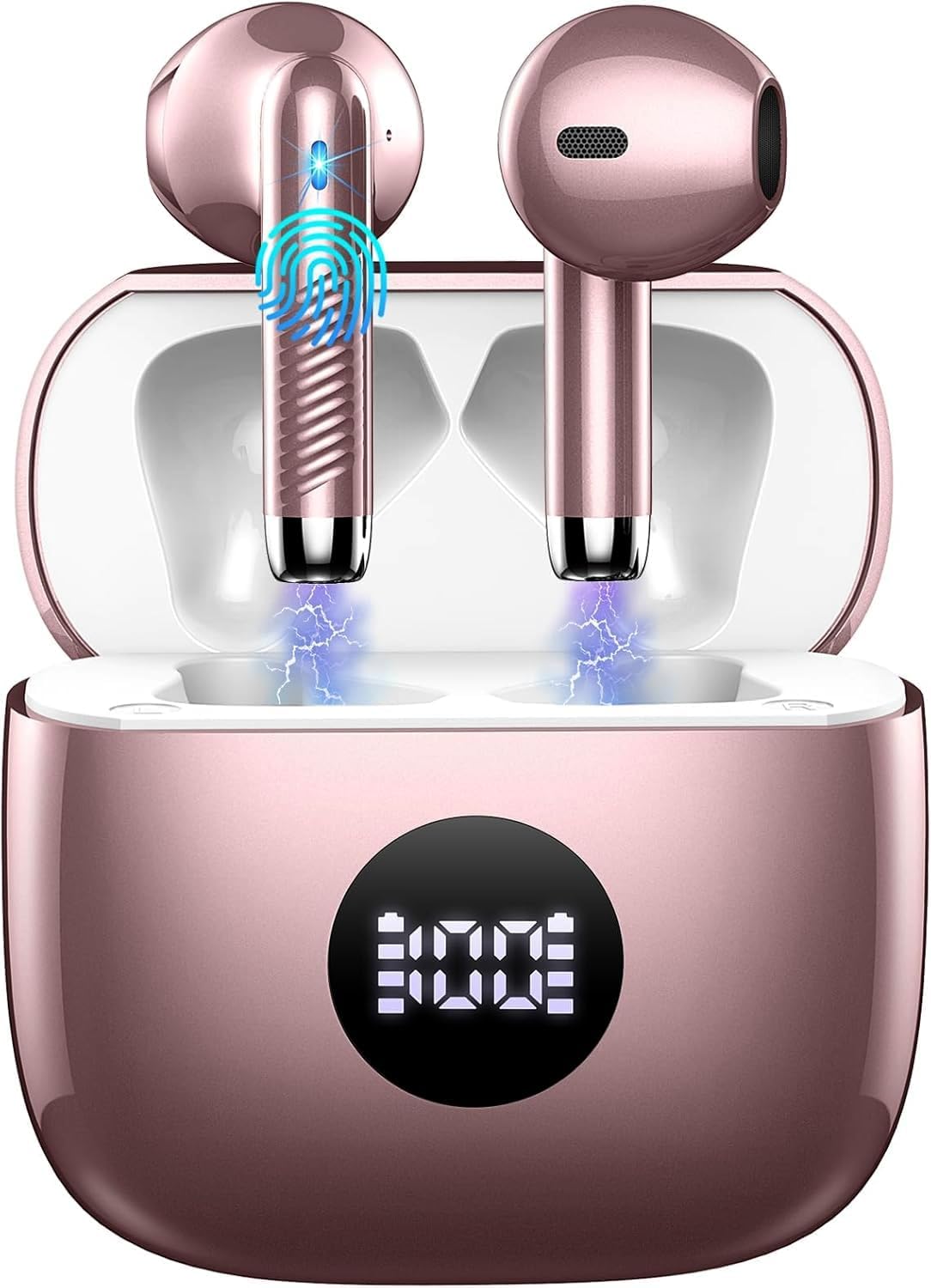 Wireless Bluetooth 5.4 Earbuds with LED Display & 6D Stereo