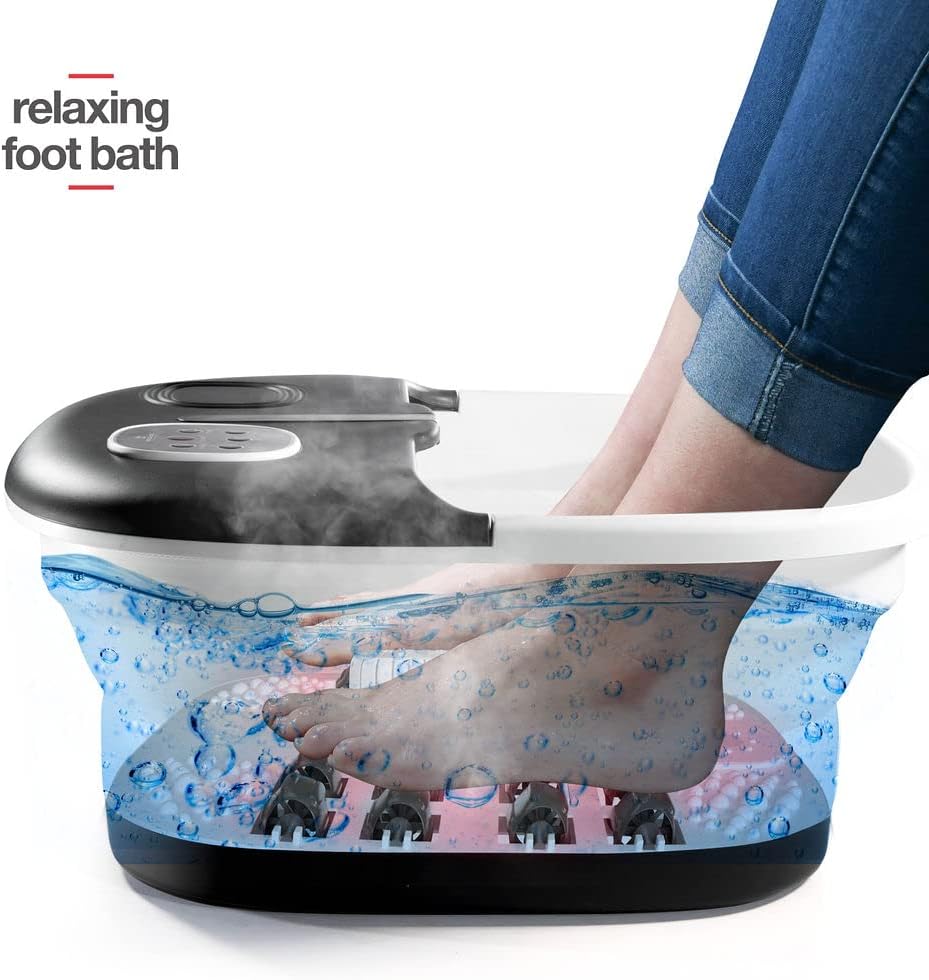 Heated Foot Spa with Massage Jets & Remote – Collapsible Design