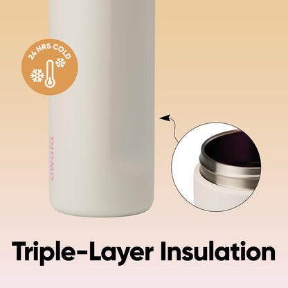 Insulated Stainless Steel Water Bottle with Straw - 24 Oz