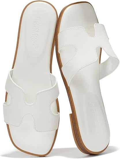Genuine Leather Sandals with Memory Foam Insole for Women
