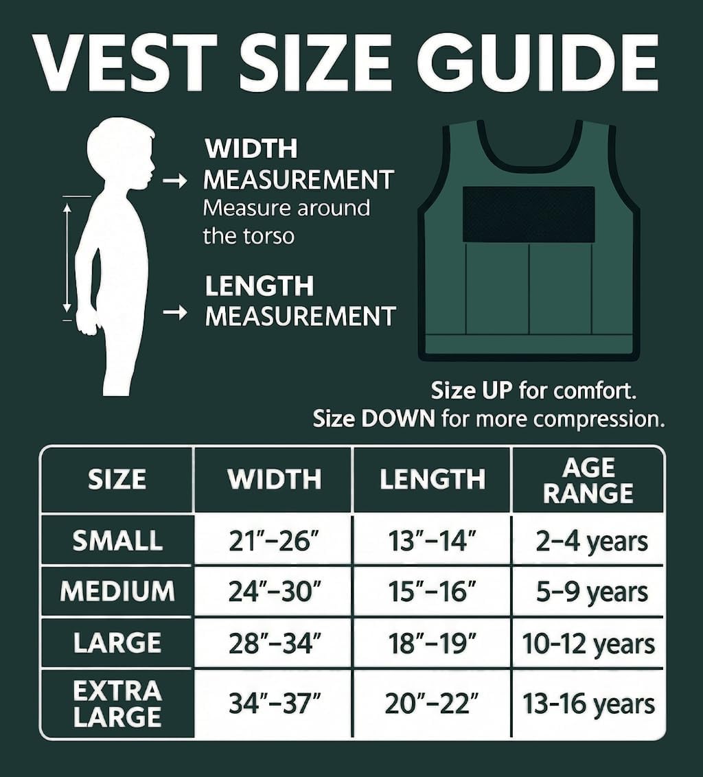 Kids Weighted Compression Vest - Adjustable Sensory Support Tool