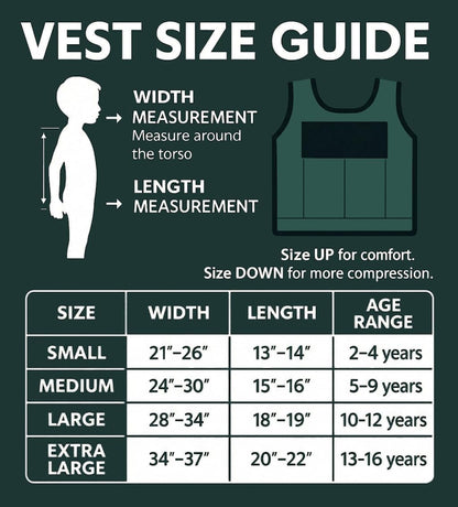 Kids Weighted Compression Vest - Adjustable Sensory Support Tool