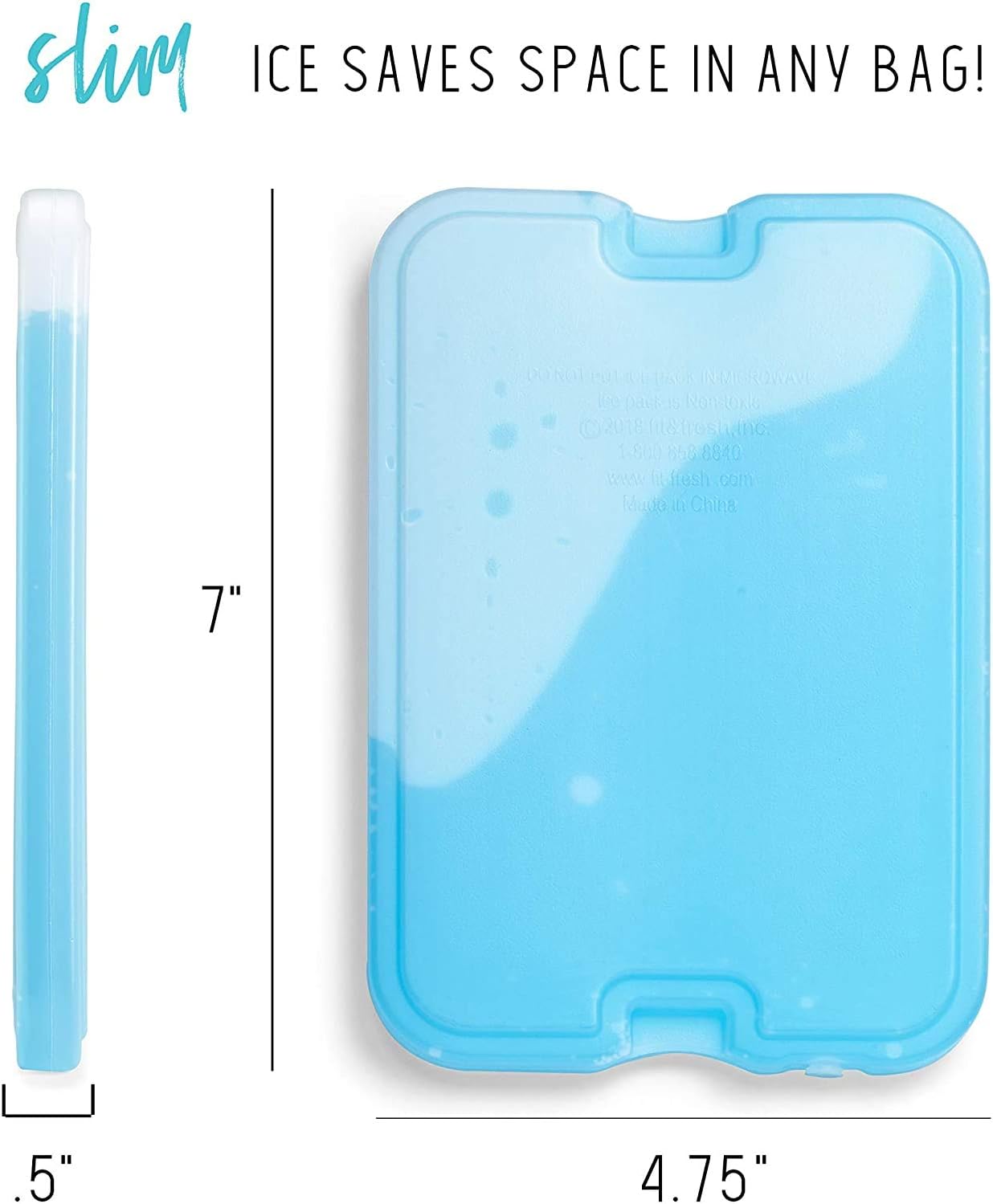 XL Slim Ice Packs for Lunch Boxes & Coolers - 4 or 8 Pack