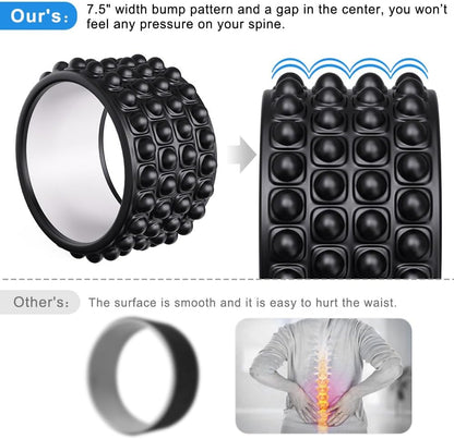 Back Roller Wheel & Stretcher with Massage Ball