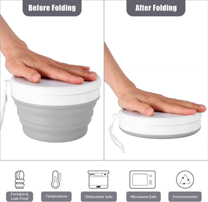 Collapsible Silicone Camping Cup & Bowl Set - Portable Kit