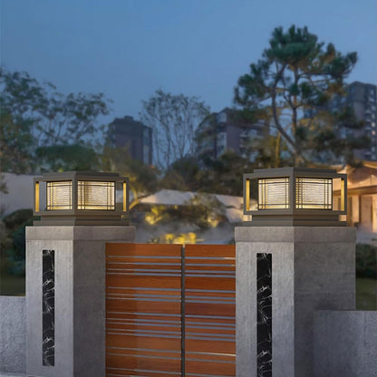 Solar Outdoor Column Lights - Modern Aluminum Post Cap Lights