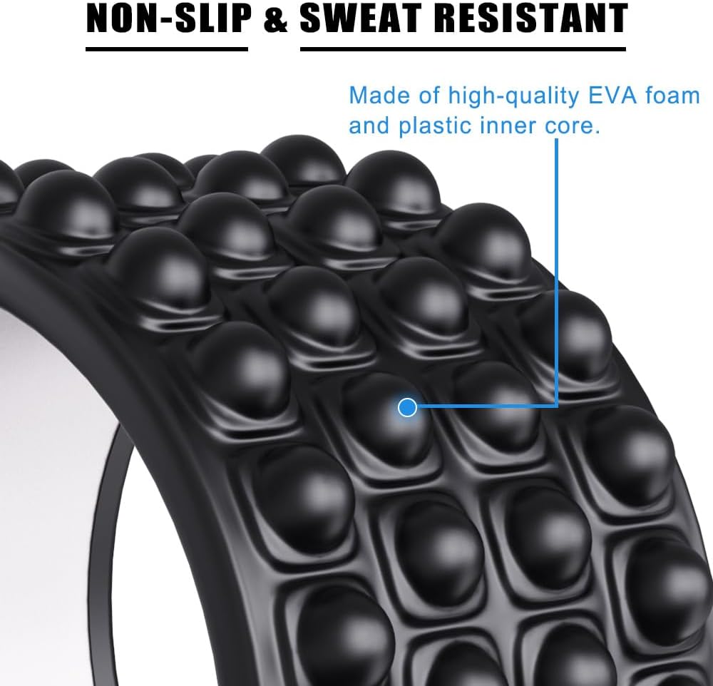 Back Roller Wheel & Stretcher with Massage Ball