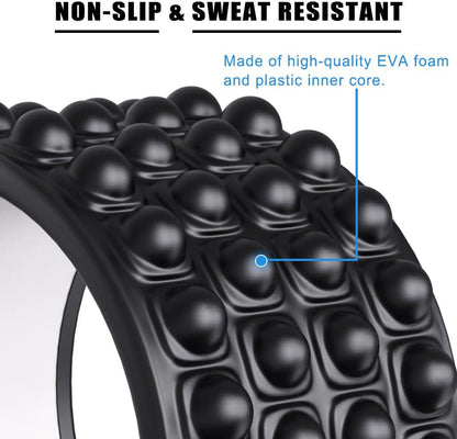 Back Roller Wheel & Stretcher with Massage Ball