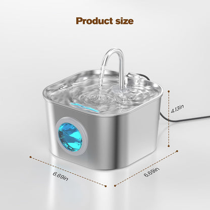 Stainless Steel Pet Water Fountain for Cats & Dogs