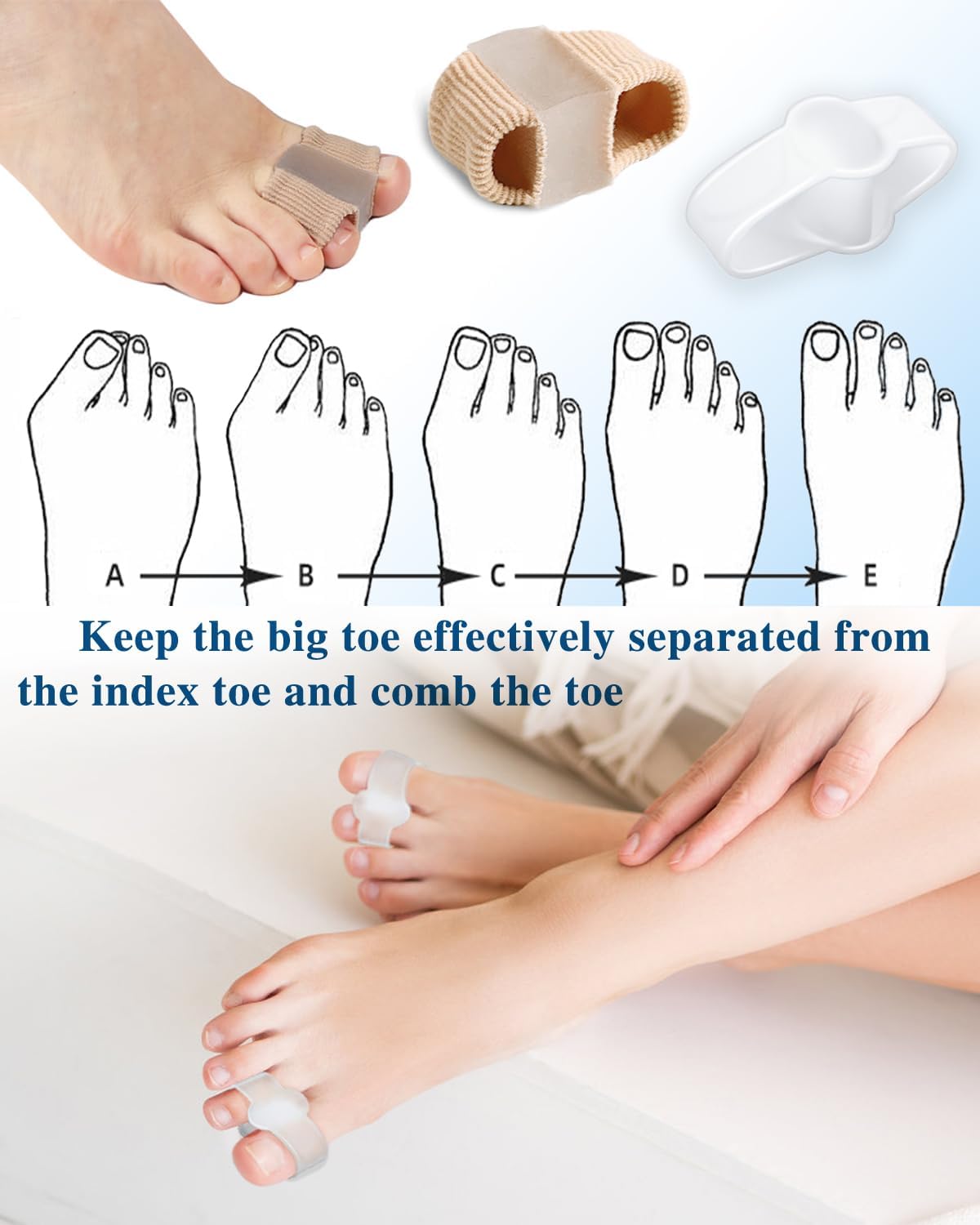 Toe Separators & Bunion Correctors - 4 or 8 Piece Set