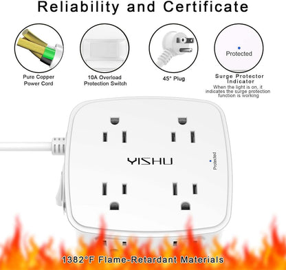 Surge Protector Power Strip – 8 Outlets, 4 USB Ports, 6 Ft Cord