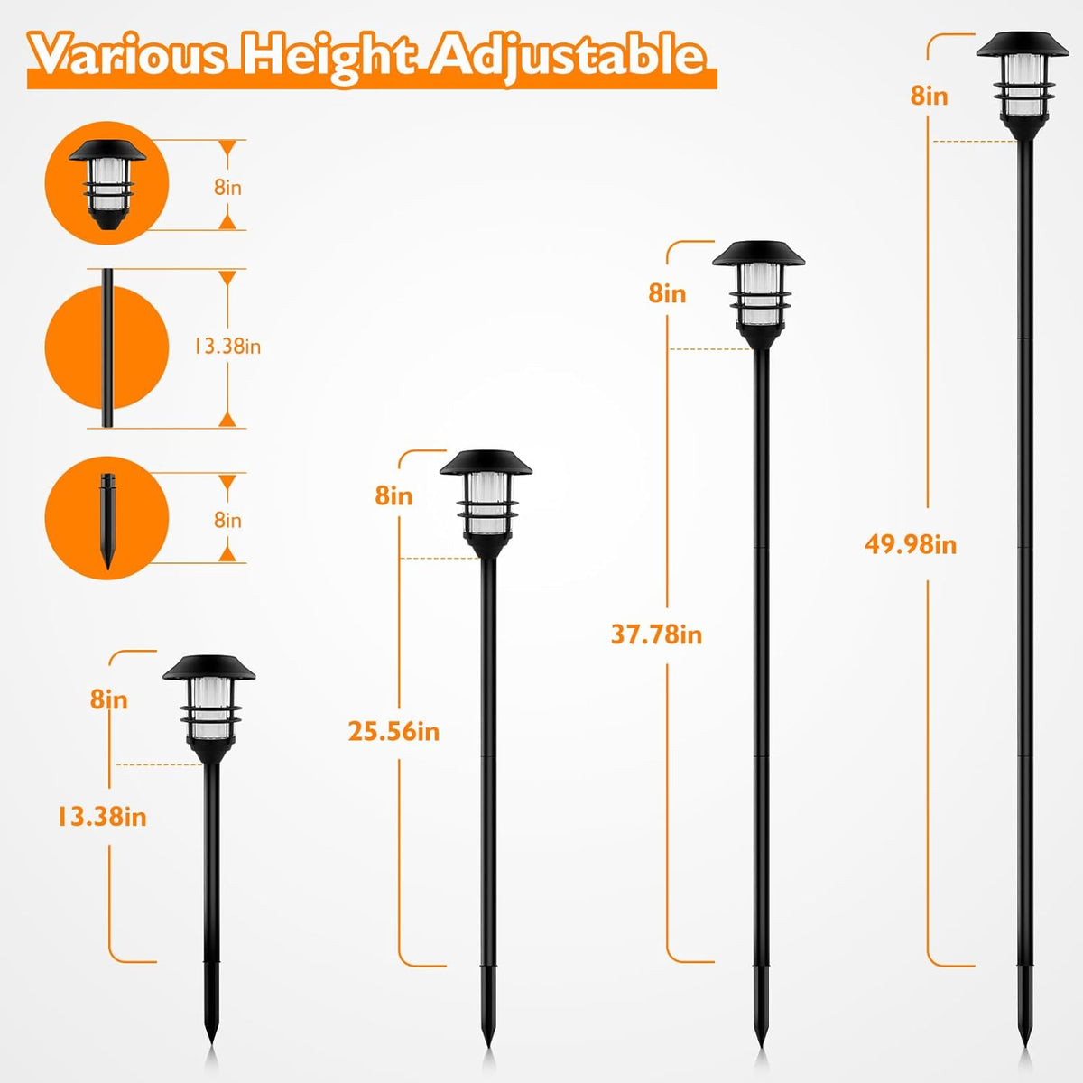 Solar Flame Pathway Lights - Metal Waterproof LED Garden Decor