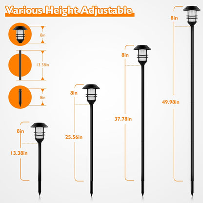 Solar Flame Pathway Lights - Metal Waterproof LED Garden Decor