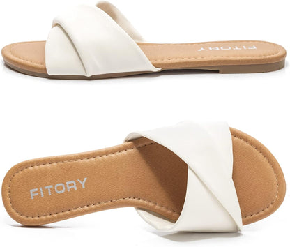 Premium Leather Slide Sandals for Women | Soft & Versatile