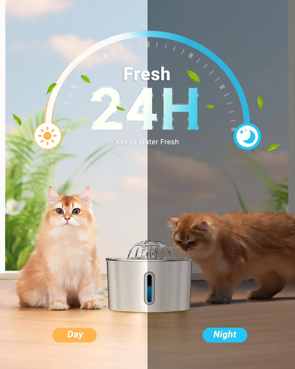 Stainless Steel Pet Water Fountain - Automatic Cat & Dog Dispenser
