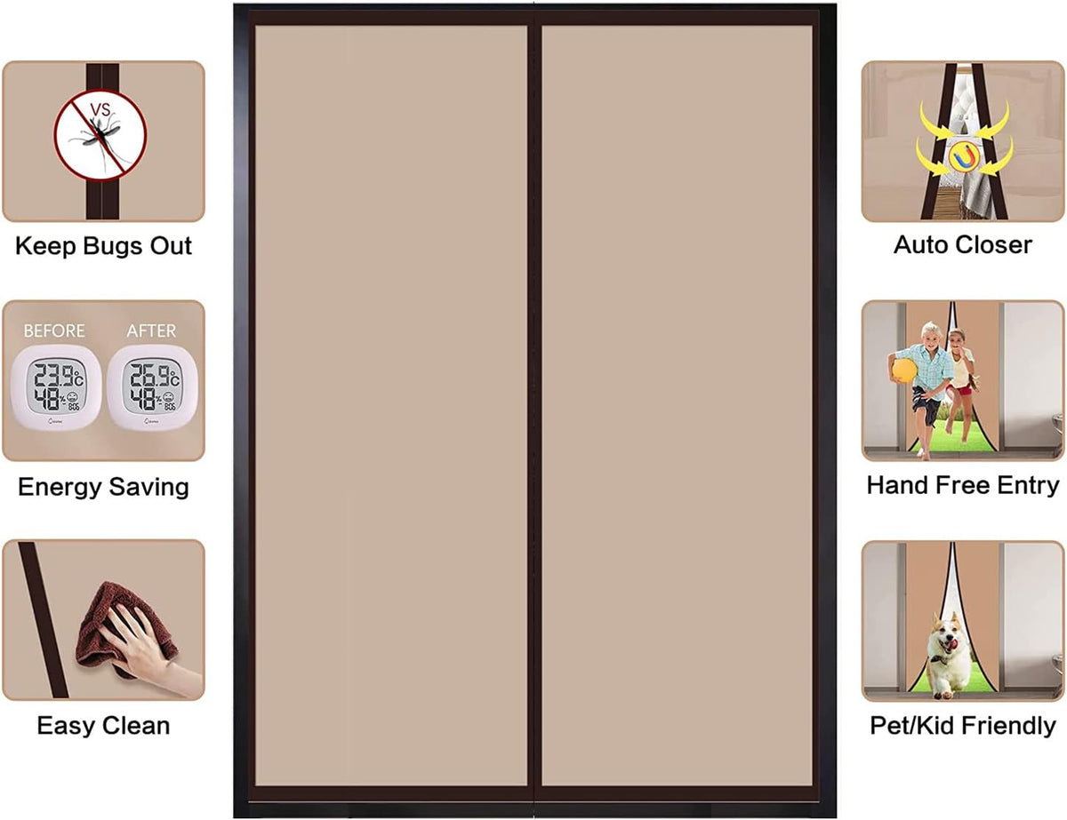 Magnetic Insulated Door Curtain - Thermal Auto-Close Screen