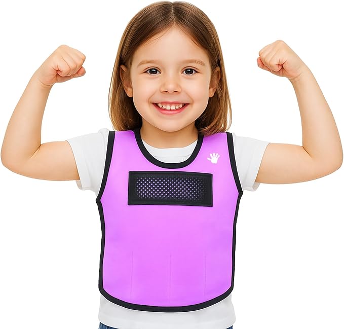 Kids Weighted Sensory Compression Vest - Calming Purple Design