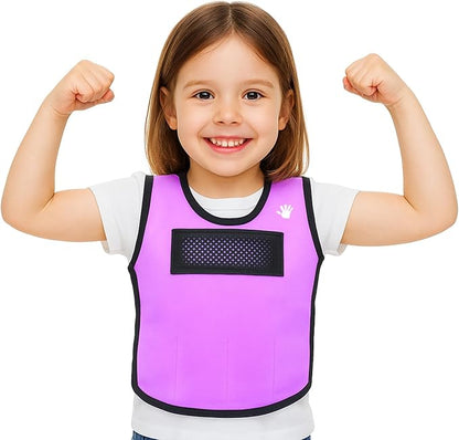 Kids Weighted Sensory Compression Vest - Calming Purple Design