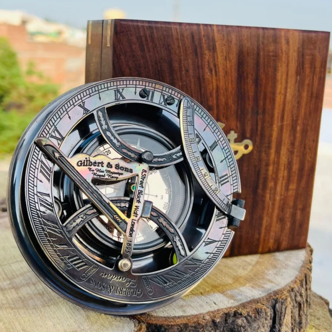 5-Inch Big Working Sundial Compass with Engraving