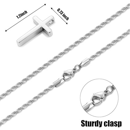 Strong Stainless Steel Cross Necklace for Men